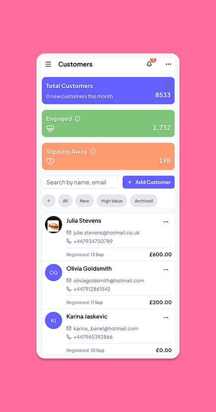 Mobile Friendly Customer Management With Managed