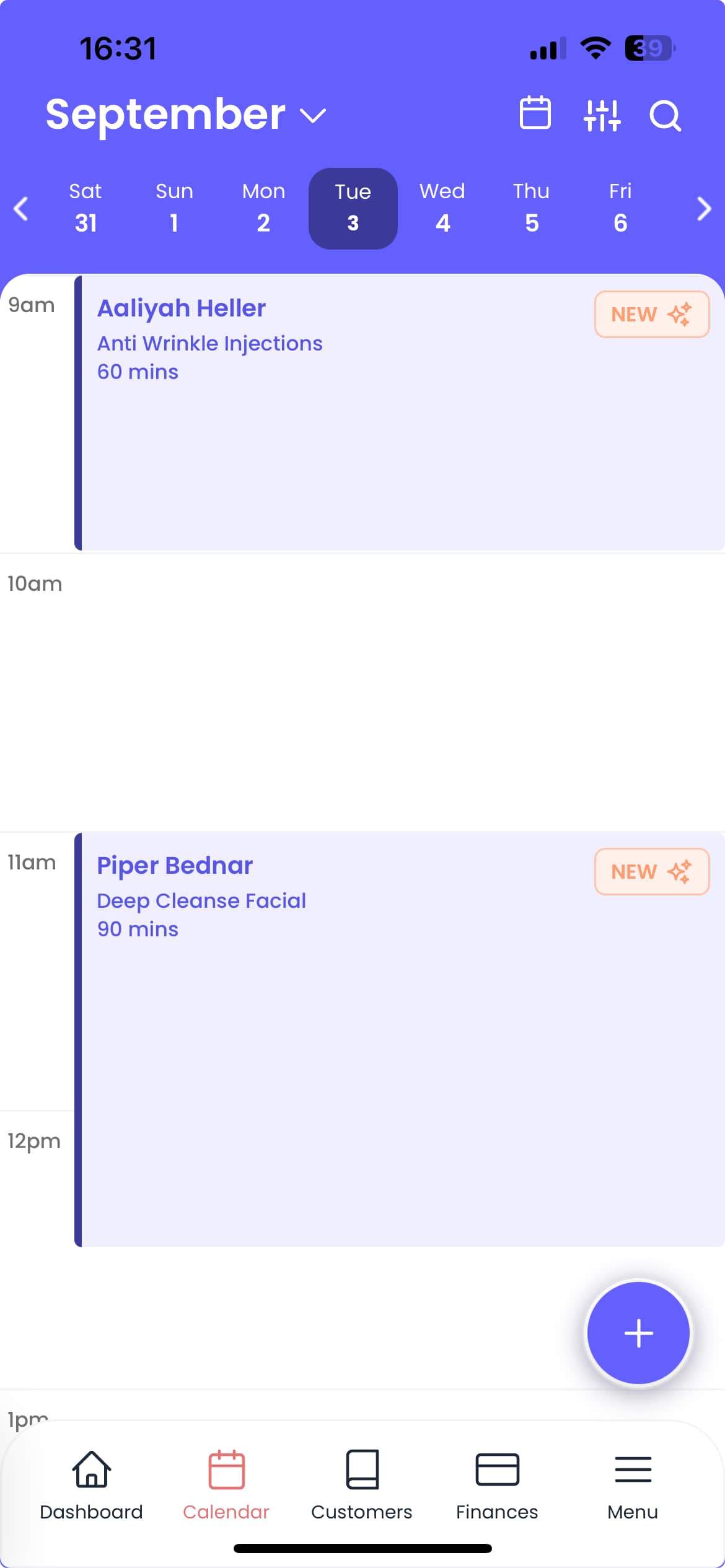Scheduling dashboard